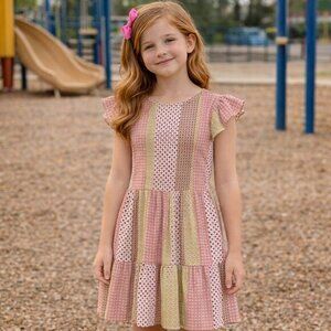 Girls‎ Boho Cottagecore Quilt Pattern Country Western Cowgirl Dress Size 10